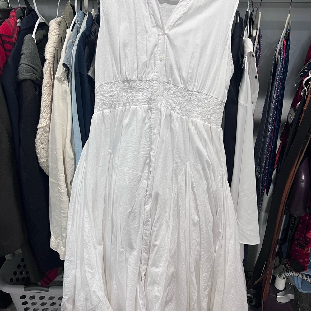 Philosophy White V-Neck Long Sleeve Maxi Dress
